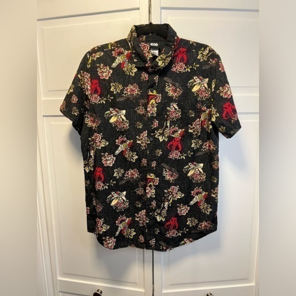 Star Wars Boba Fett Hawaiian Button Down Short Sleeve Shirt Size Men’s Medium